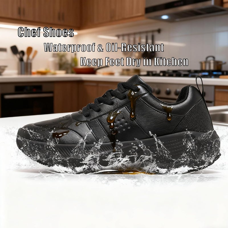 XUVUVJU Store Non Slip Work Shoes for Women Food Service Kitchen Chef Shoe Restaurant Lightweight Waterproof Walking Sneakers Nursing Slip Resistant Footwear - Image 5